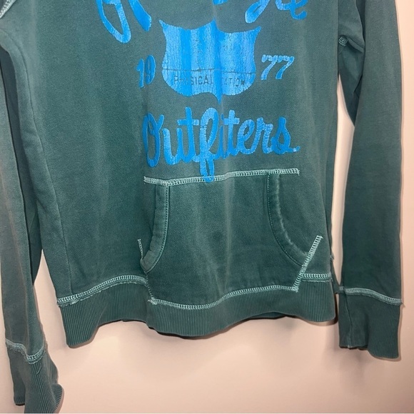 American Eagle Hooded Sweatshirt Green with Kangaroo Pocket Size Medium - Picture 3 of 8